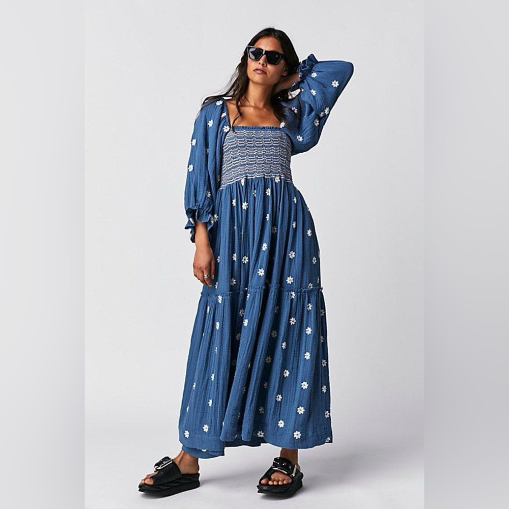 NWT Free People Dahlia Dress | Coastal Combo | SZ XL